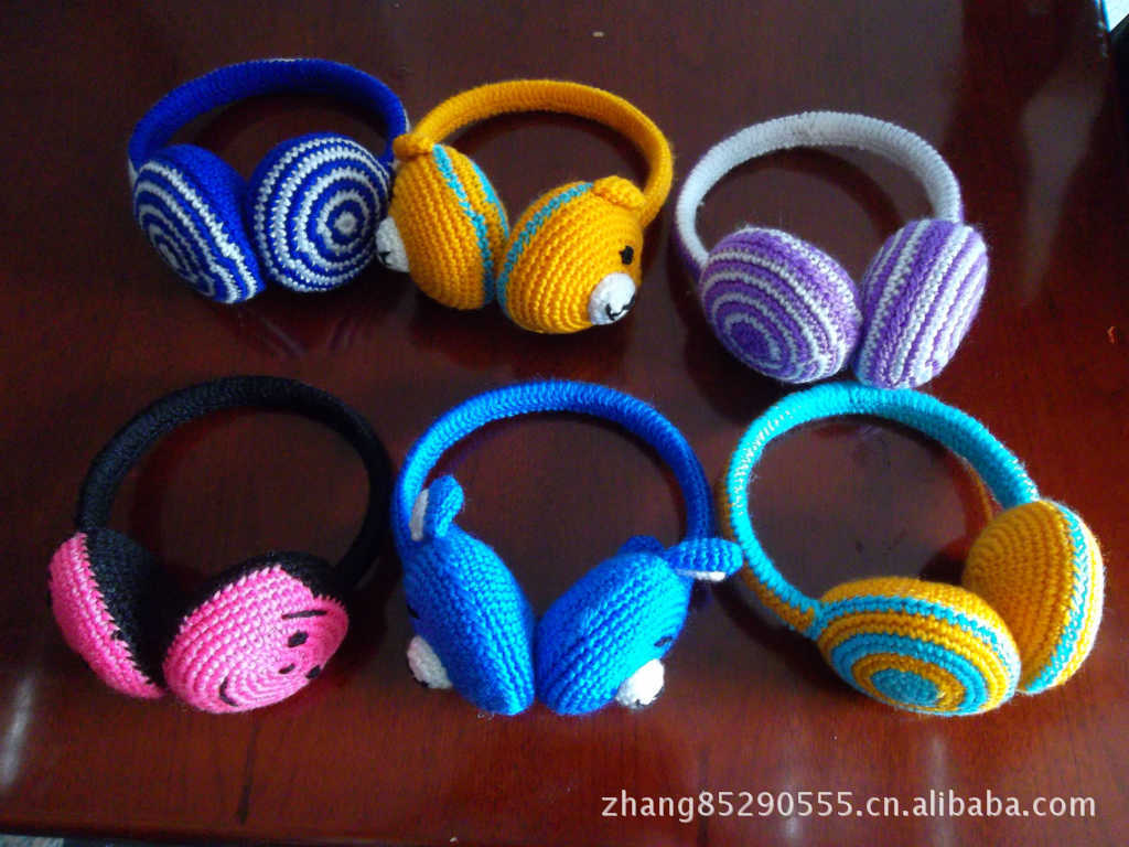 [供应]纯手工钩针编织 精美耳罩 各种款式都可以加工(图)