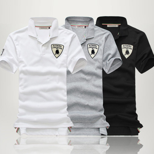 厂家直销 2014时尚兰博基尼logo设计短袖polo衫男 t恤 特价