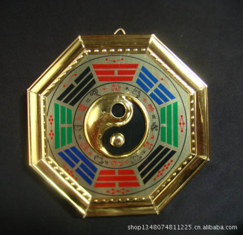 5寸彩阴阳太极八卦镜木八卦镜风水八卦镜风水用品