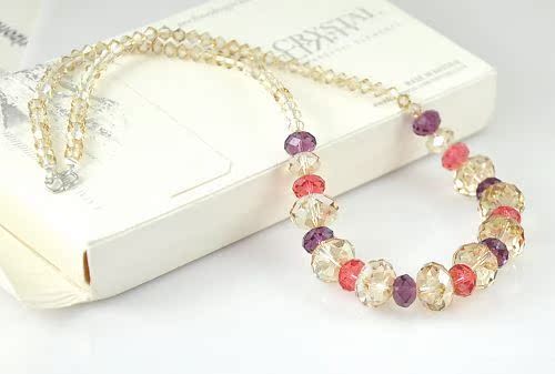 纯手工串珠水晶项链 乐观甜蜜 微笑的女式短项链 特价供应批发