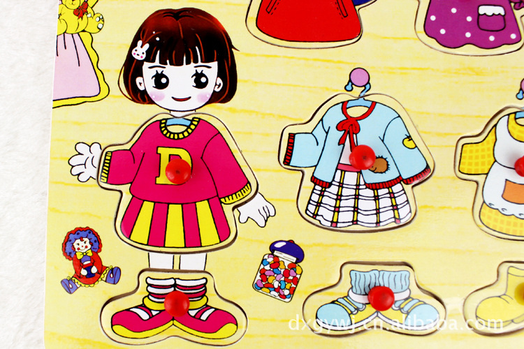 厂家直销 儿童玩具 小女孩换衣拼图b 益智玩具 早教玩具