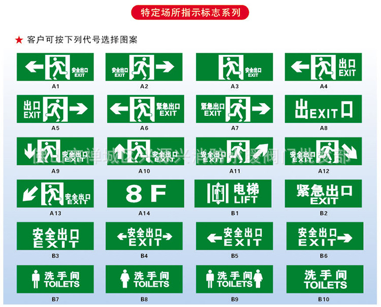 桂安/平安自發光消防安全標誌牌 安全疏散指示牌 警示牌 安全出口