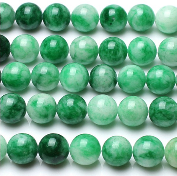 年安水晶 正品aaa绿白玉髓12mm散珠 diy饰品串珠半成品配件 3