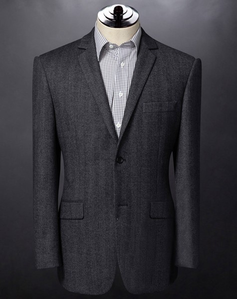 灰色人字纹商务工作西服套装 穿出不一样的服饰语言的男士西服