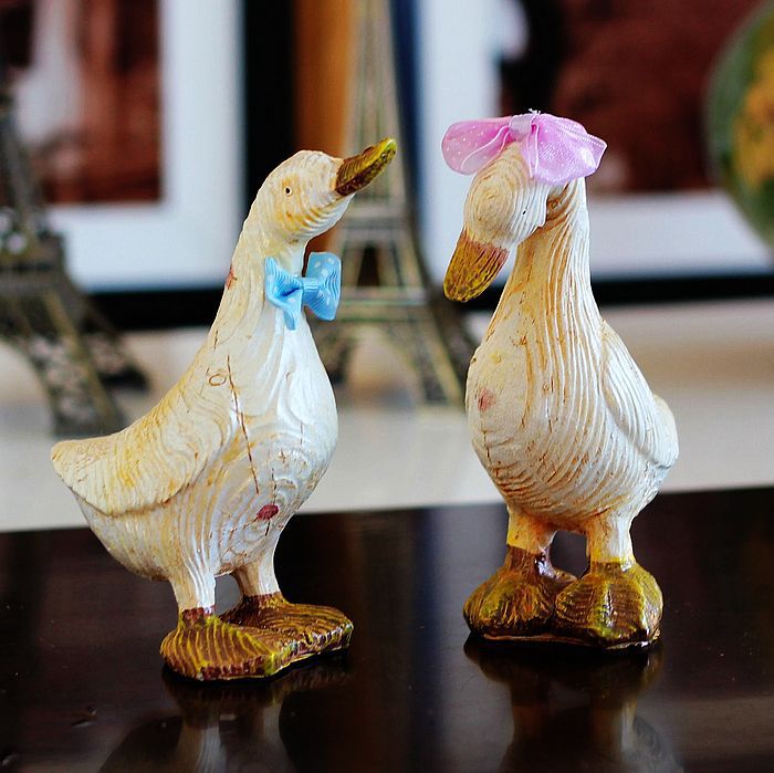 树脂工艺品 幸福鸭子 结婚礼品礼物 现代家居装饰摆件 1003