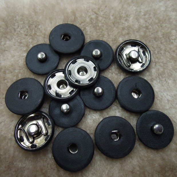 黑色包布按扣 掀扣大衣暗扣 黑色纽扣 金属铜按扣暗扣 各种规格 - 黑