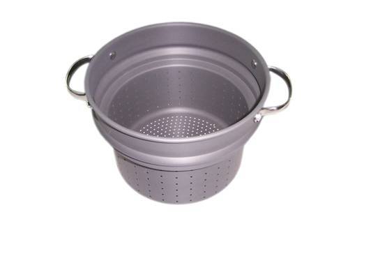 供应黑色硬质阳极氧化双侧耳铝漏锅