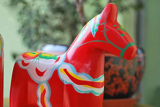 北欧原木达拉木马 摆饰摆件红木马 雕刻彩绘红马瑞典国宝婚庆