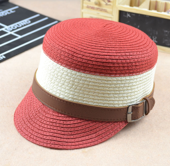 日本草帽 军帽夏季海军帽子日系皮带草编海风渔夫帽 量大议价