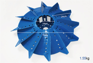 叶轮式增氧机配件 广式12片塑料叶轮 塑料水车 叶轮小号