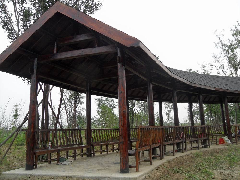 接订单生产广场木制廊架