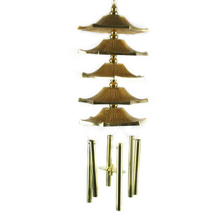 百纳源 开光五层纯铜风铃挂饰化煞化五黄六角塔形4寸10cmt1152210