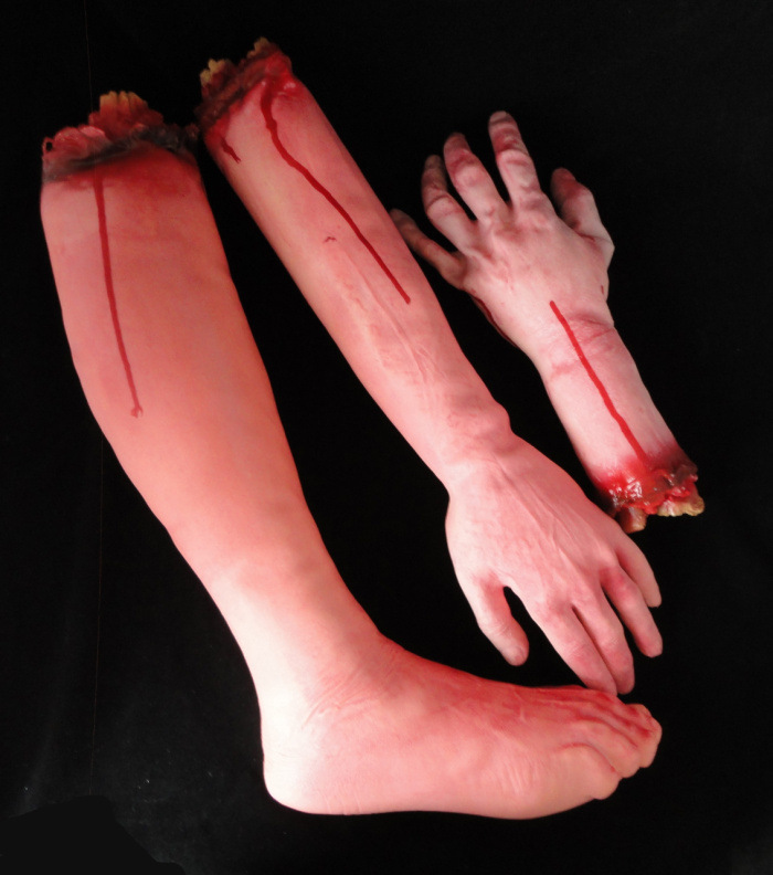 整人道具万圣节道具 恐怖大断腿 长手臂 中等血手643g