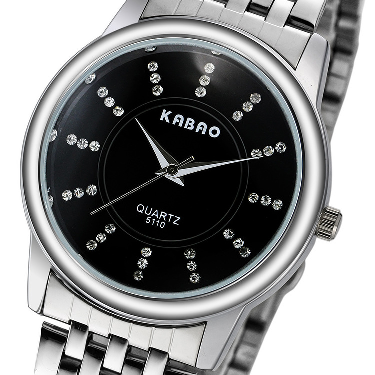 卡宝情侣手表批发 休闲钢带 经典款式 精密防水 礼品表 5110