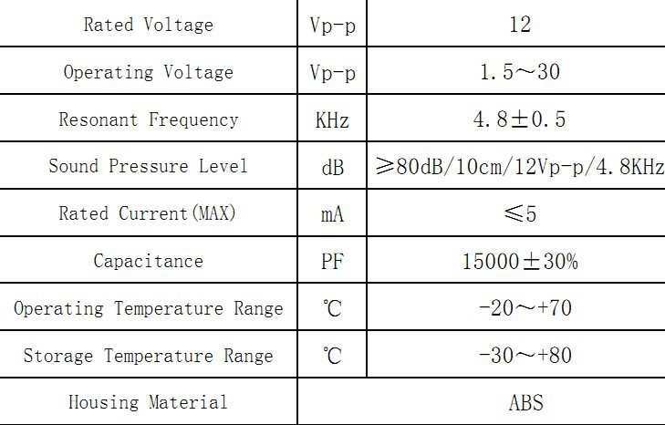 压电无源式引线蜂鸣器sdw2248tl 2320tl