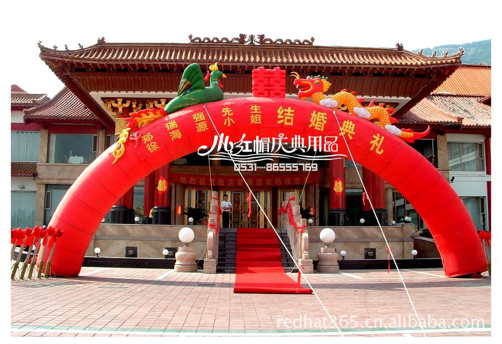 供德州婚庆气模拱门 婚庆充气拱门 婚庆拱门 龙凤拱门等气模拱门图片