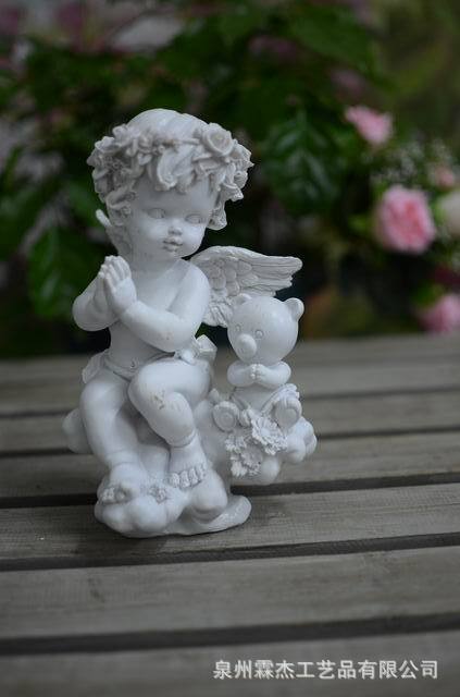 别墅园艺*批发花园树脂工艺*希腊神话*纯白*小天使娃娃 yp-2836