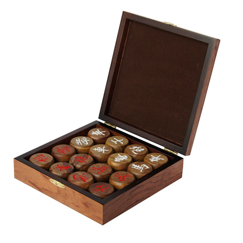 5分 花梨木中国象棋 - 木盒包装