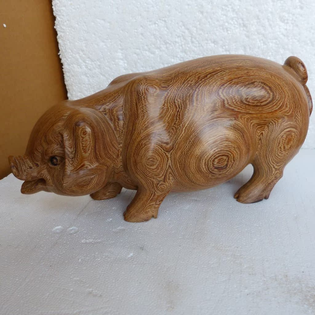 批发红木 木雕 根雕 工艺品 摆件 动物雕像 猪