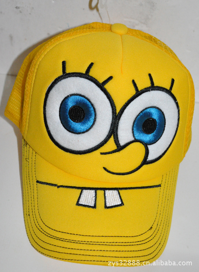 海绵宝宝网球帽 透气鸭舌帽 儿童卡通帽子 棒球帽批发