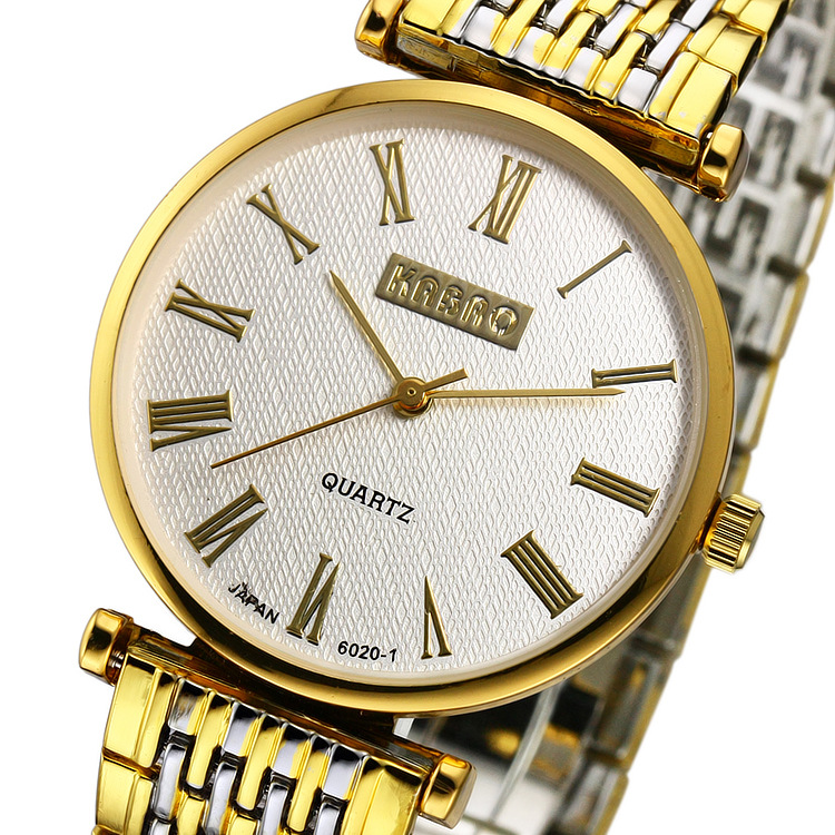 卡宝情侣手表批发 休闲钢带 经典款式 礼品表 912