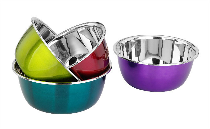 高级不锈钢炫彩汤盆20cm-26cm四件套