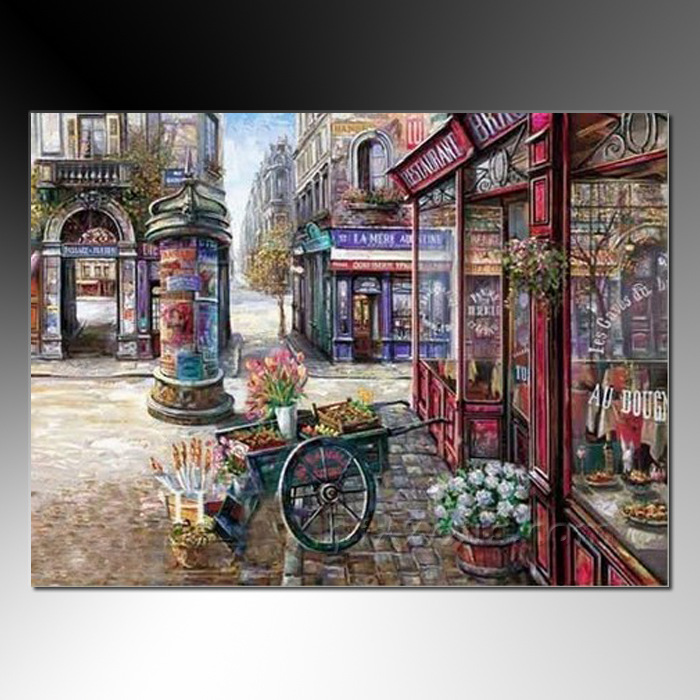 欧式民族风情店铺油画 --pix2oils手绘油画批发