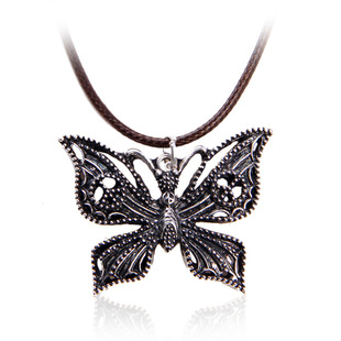 奇尚商贸饰品 苗银复古蝴蝶吊坠民族风时尚项链 舞蝶