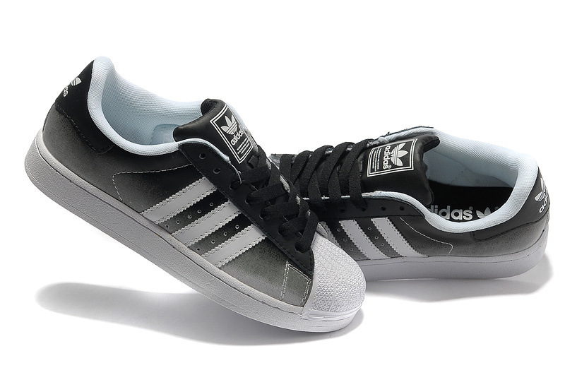 阿迪王达斯运动鞋时尚三叶草板鞋陈冠希黑白渐变潮鞋图片_4