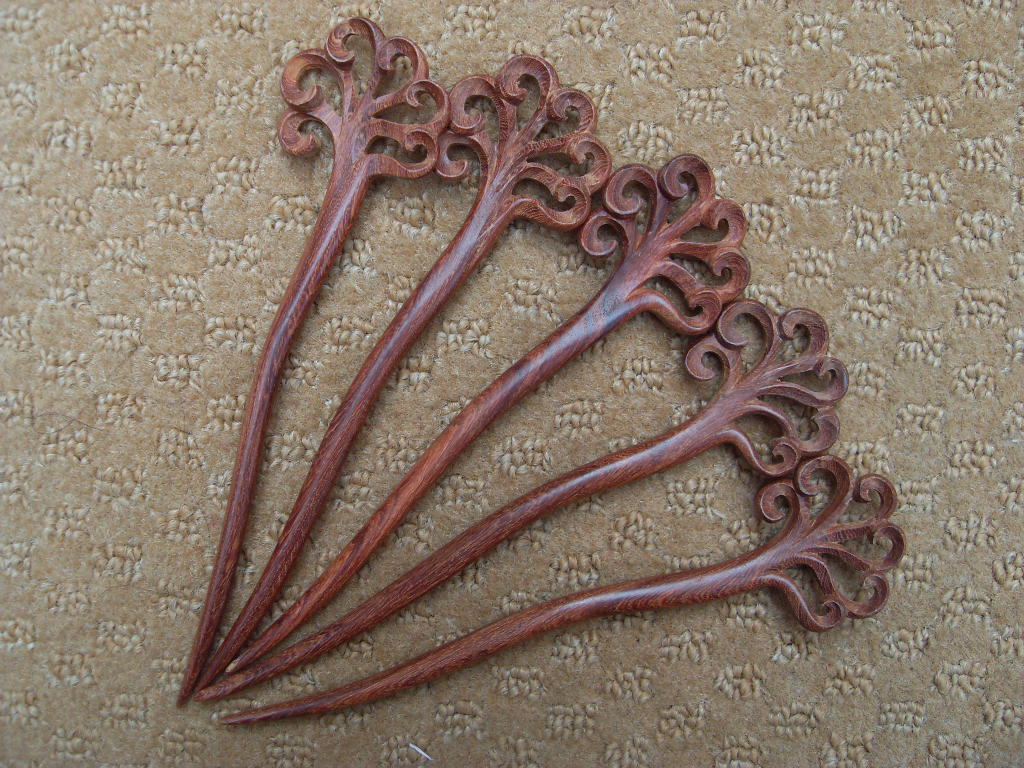 顺发红檀预售手工发簪木簪发钗汉服配饰雕刻古代发钗可刻字