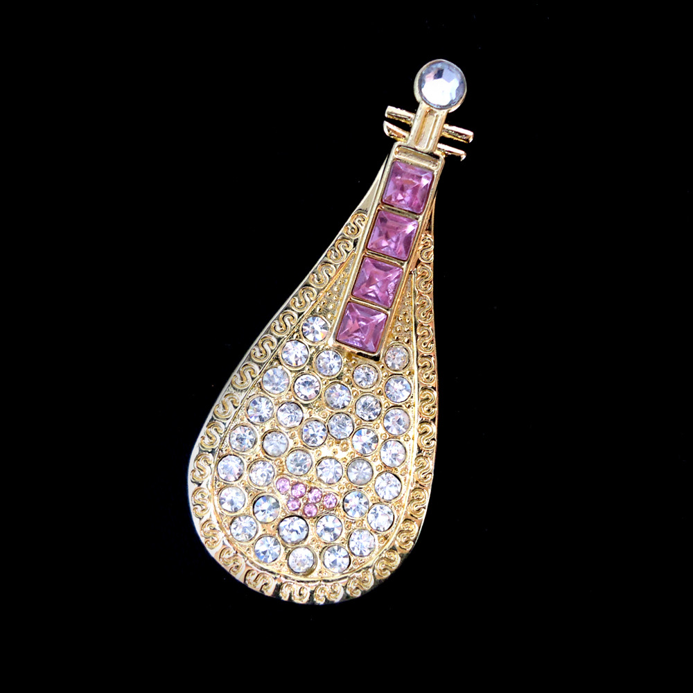 水晶镶钻金鱼天鹅珠宝琵琶优盘 防水挂饰项链u盘8g 创意u盘礼品