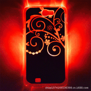 三星n7100 手机保护壳 来电闪手机保护套 七彩led发光手机外壳