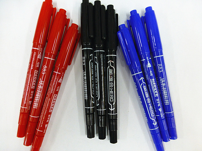 英雄883小双头记号笔 签字笔 勾线笔 油性小双头记号笔