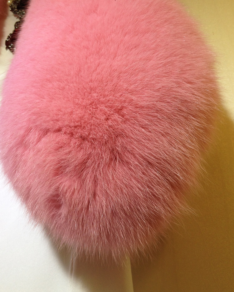 2013秋冬皮草 进口整张雪狐毛马甲 巴尔曼机车风粉色狐狸毛背心