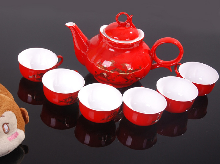 经典红瓷茶具慧斌出品时尚典雅