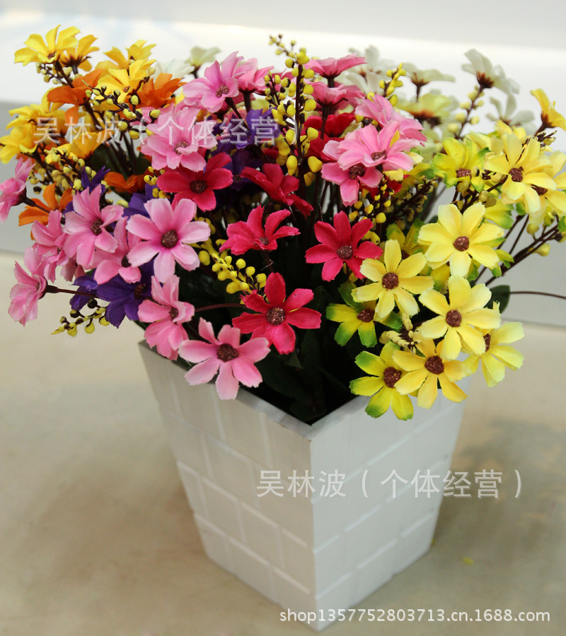 仿真花 客廳餐桌裝飾仿真花塑料盆花 塑料花卉 仿真花批發