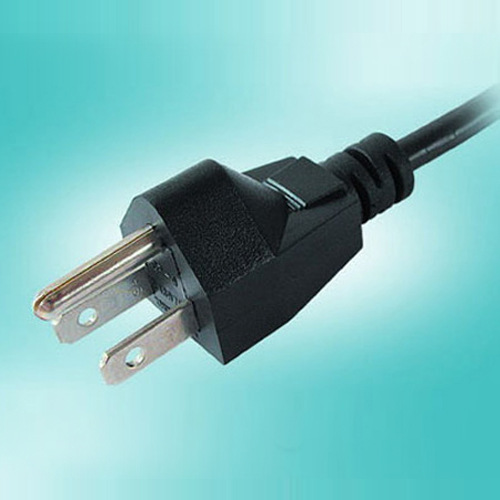 强力ql-363 日本三插 认证三芯电源线插头 pvc阻燃材料 加工定制