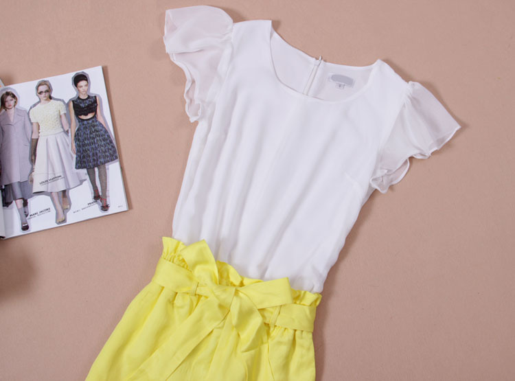 欧洲站2013夏装新款欧美女装时尚荷叶飞飞袖圆领系带连体裤休闲裤