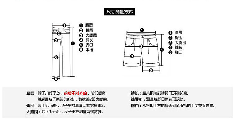 怎样测量裤子尺寸图片