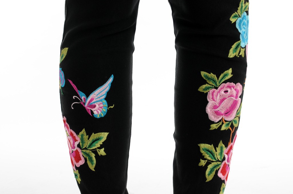 2013秋冬新款女式休闲裤 绣花小脚裤 ht-201长款加厚高弹打底裤