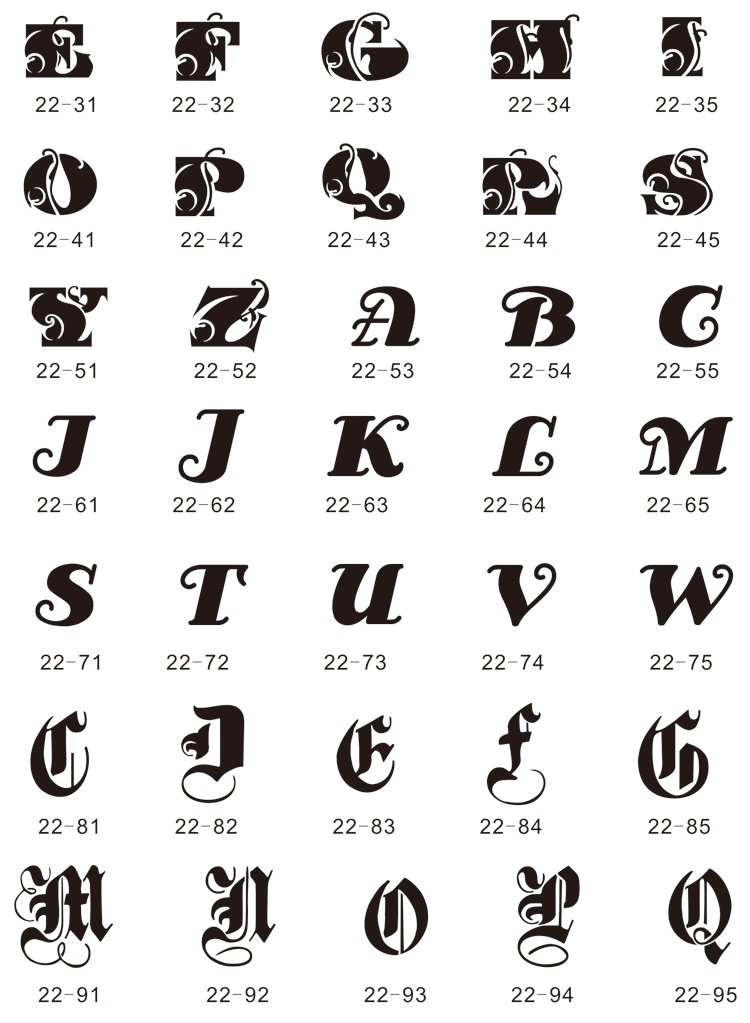 金凤凰喷绘纹身模板第22册英文字母系列人形系列数字系列整册包邮