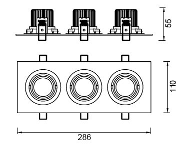 led三头格栅灯l20503,philips led