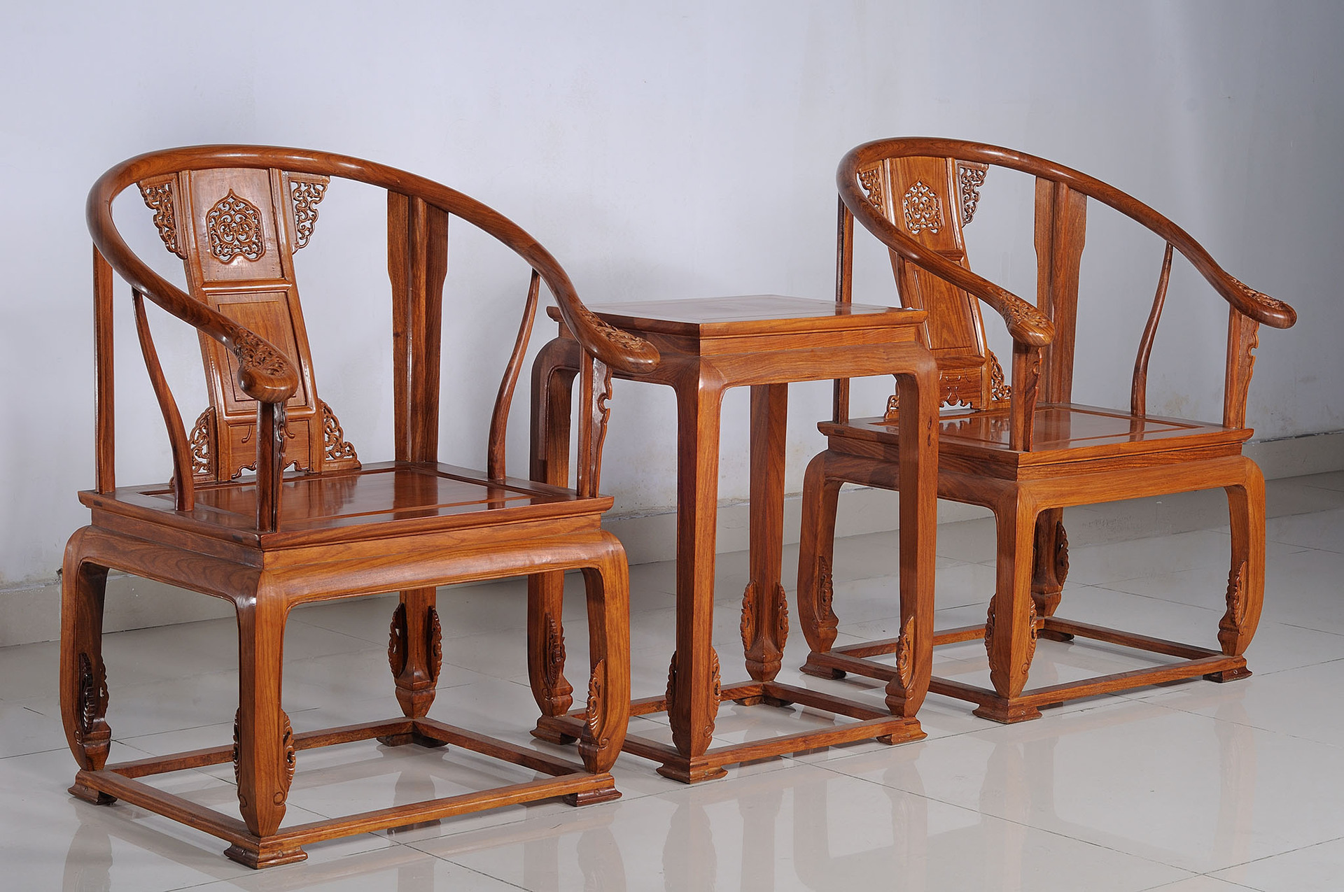 厂家直销 真材红木家具 非洲黄花梨 皇宫椅三件套 沙发茶几 t513图片