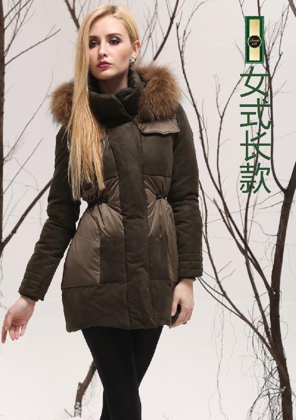 2013凯米尼羽绒服新款女式长款