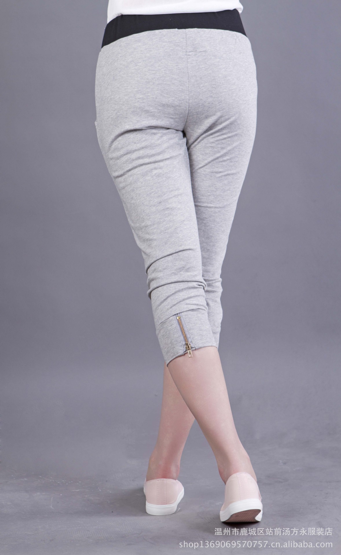 2013夏季女装新款 纯棉卫裤七分裤松紧显瘦休闲裤韩版女裤