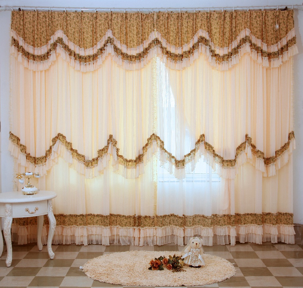 厂家批发)蕾丝窗帘 窗帘订制 高档韩式窗帘梦蝶f