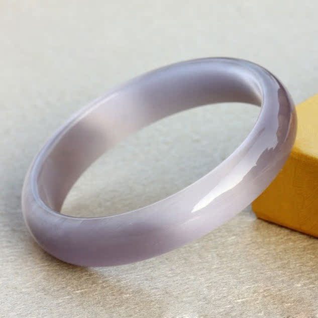 凡开水晶 猫眼石手镯 正品猫眼15mm面宽 手镯 窄面浅紫色 女款