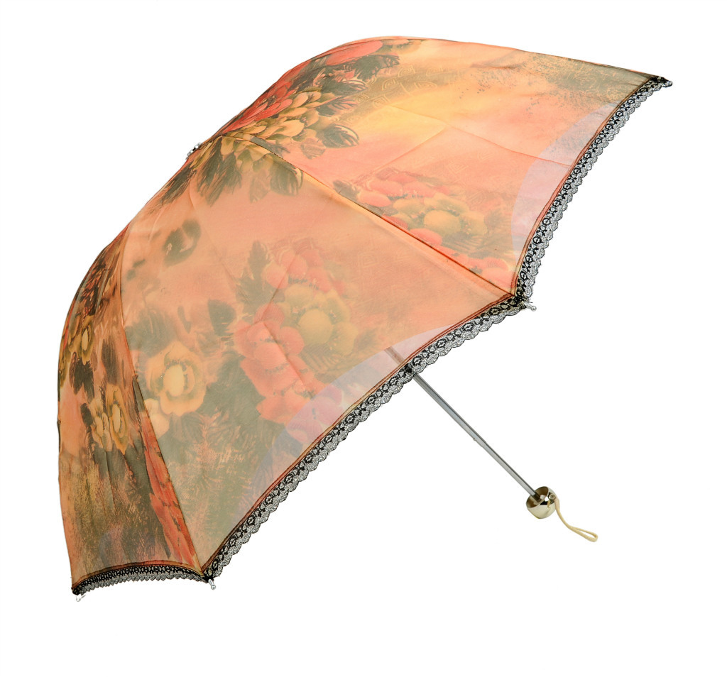 批发13年款正品龙翔伞 网纱花边三折双层防紫外线阿波罗伞