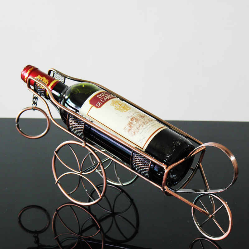 古铜色 铁艺 酒瓶托 红酒架 拉环车 葡萄酒架 酒具