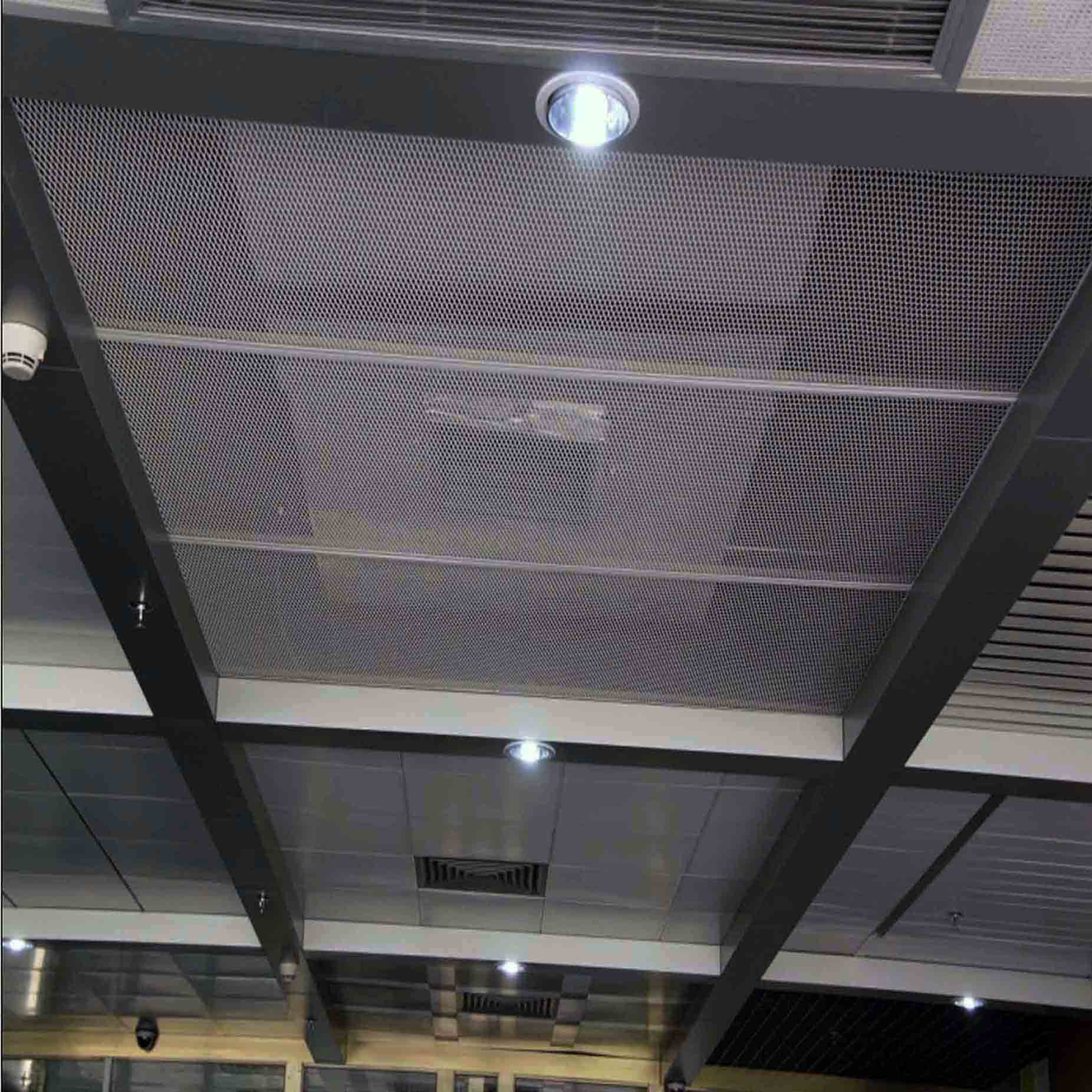 【走廊造型天花吊顶】红色铝合金方通造型天花